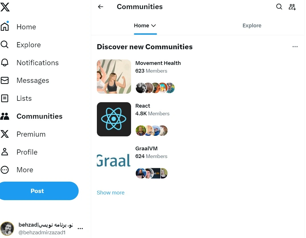 گزینه کامیونیتی community در توییتر